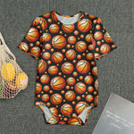 Black Basketball Pattern Print Men's Bodysuit