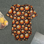 Black Basketball Pattern Print Men's Bodysuit