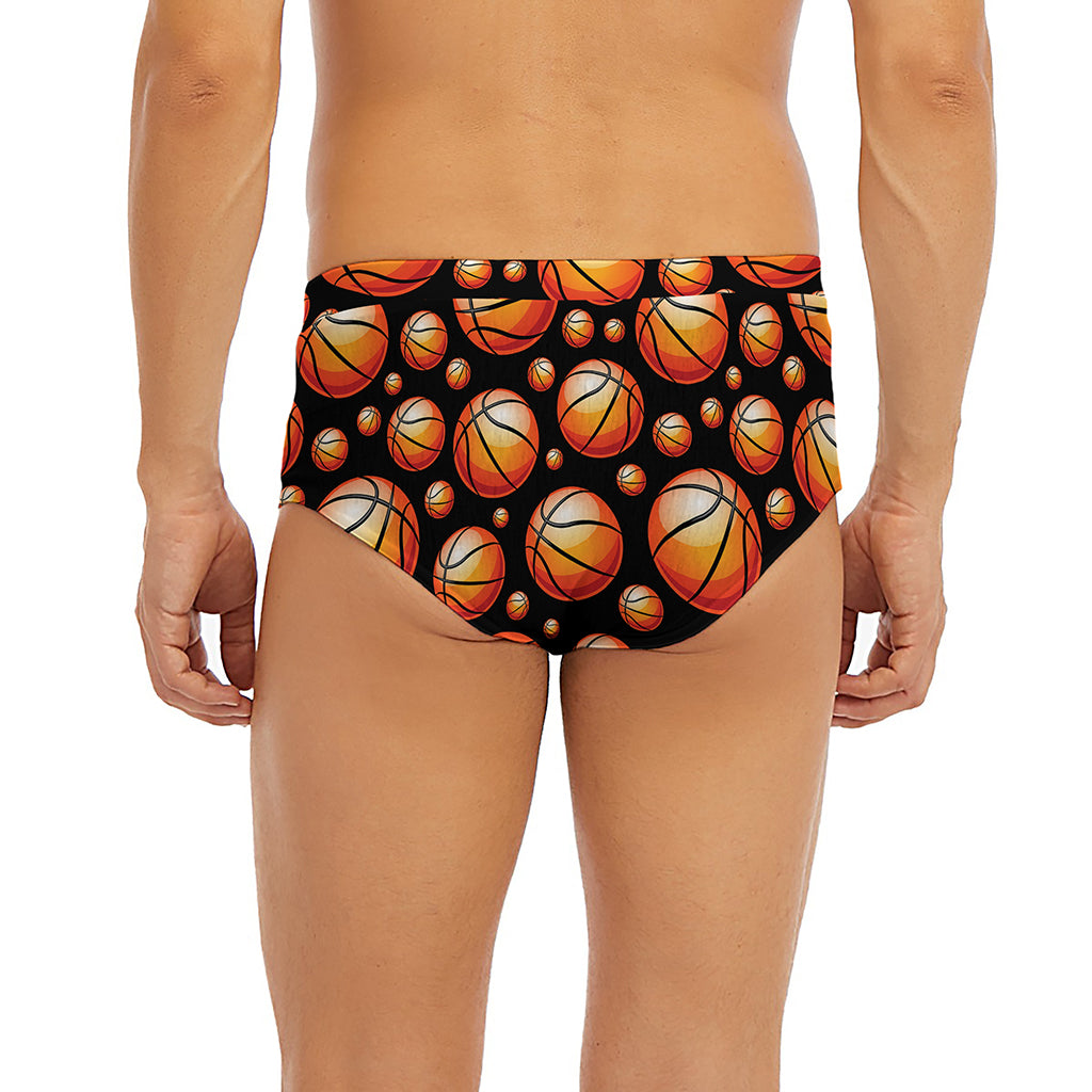 Black Basketball Pattern Print Men's Briefs
