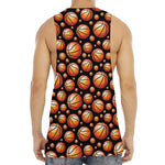 Black Basketball Pattern Print Men's Muscle Tank Top