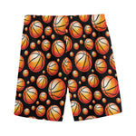 Black Basketball Pattern Print Men's Sports Shorts