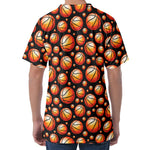 Black Basketball Pattern Print Men's Velvet T-Shirt