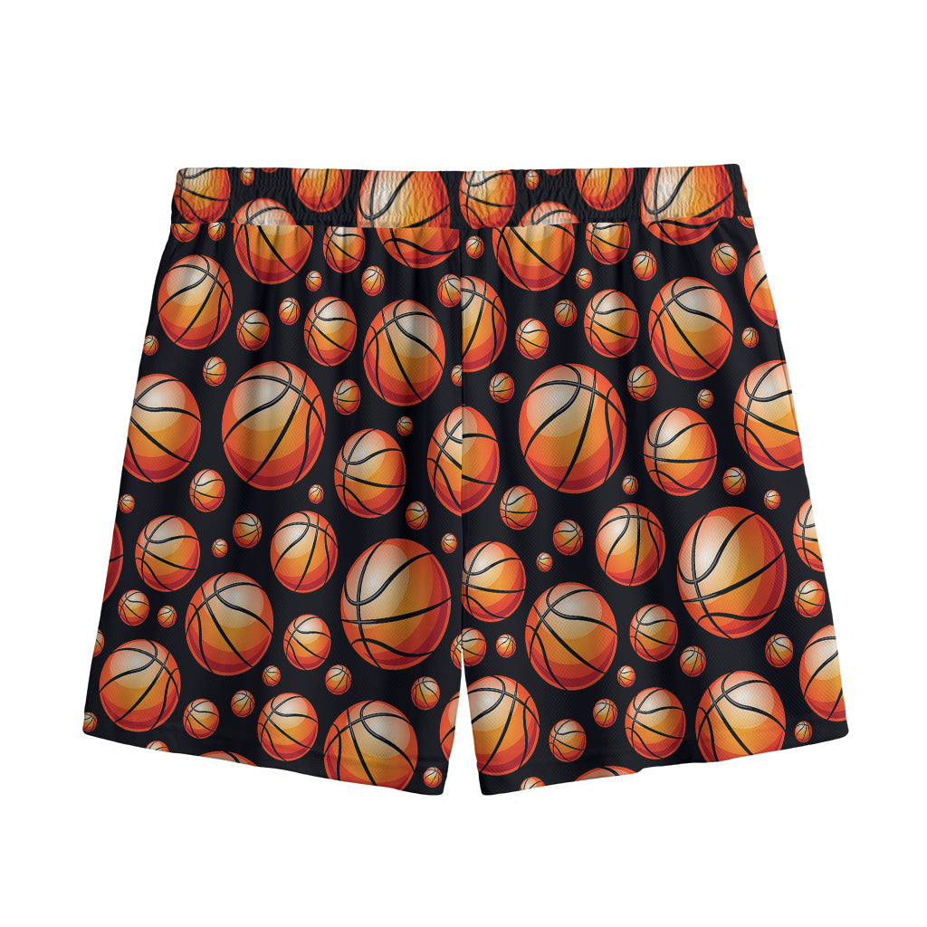Black Basketball Pattern Print Mesh Shorts