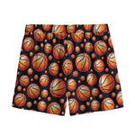 Black Basketball Pattern Print Mesh Shorts