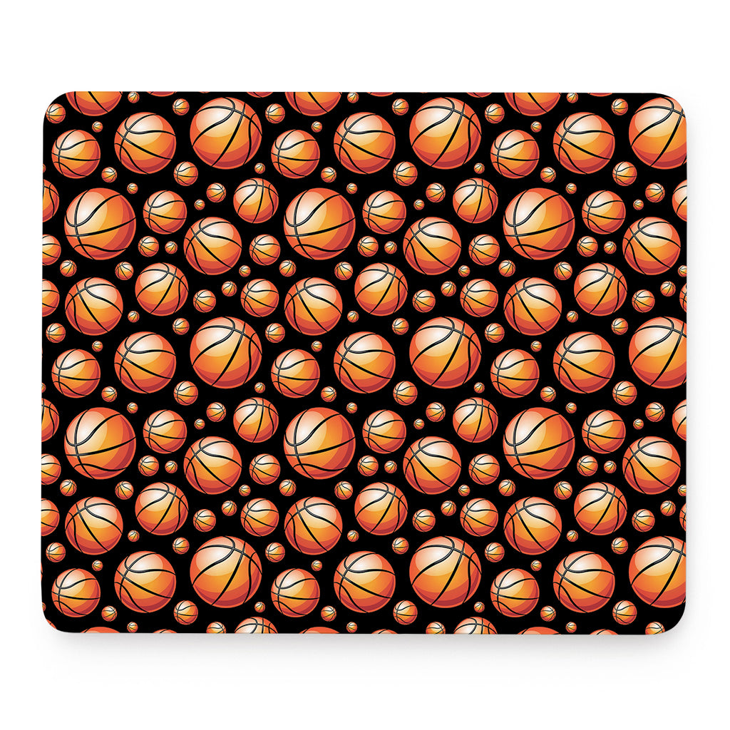 Black Basketball Pattern Print Mouse Pad