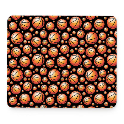 Black Basketball Pattern Print Mouse Pad