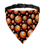 Black Basketball Pattern Print Over The Collar Dog Bandana