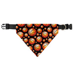 Black Basketball Pattern Print Over The Collar Dog Bandana