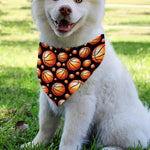 Black Basketball Pattern Print Over The Collar Dog Bandana
