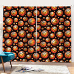 Black Basketball Pattern Print Pencil Pleat Curtains