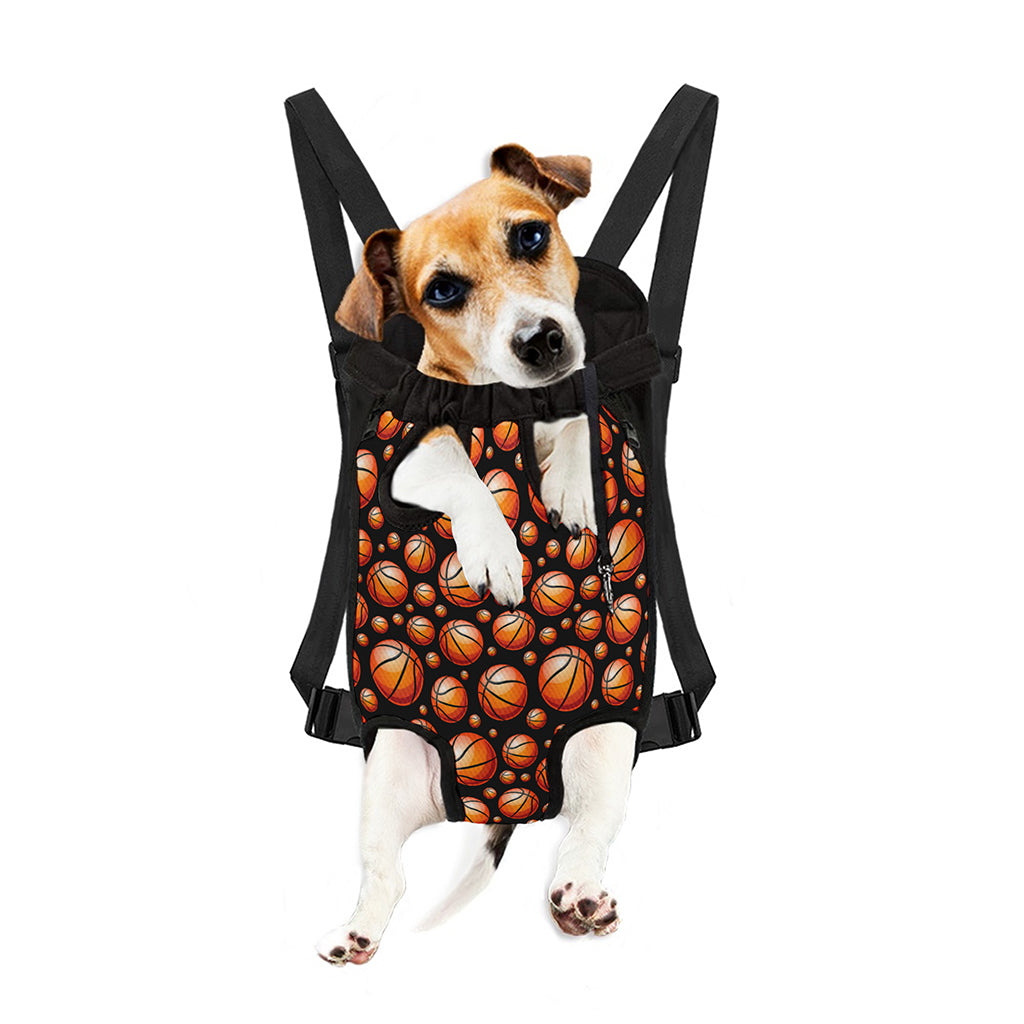 Black Basketball Pattern Print Pet Carrier Backpack