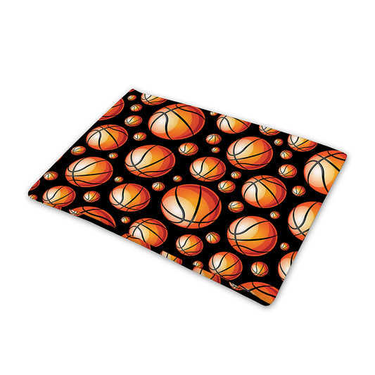 Black Basketball Pattern Print Pet Cooling Mat Cover