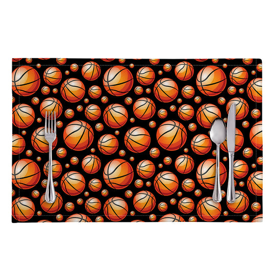 Black Basketball Pattern Print Placemat