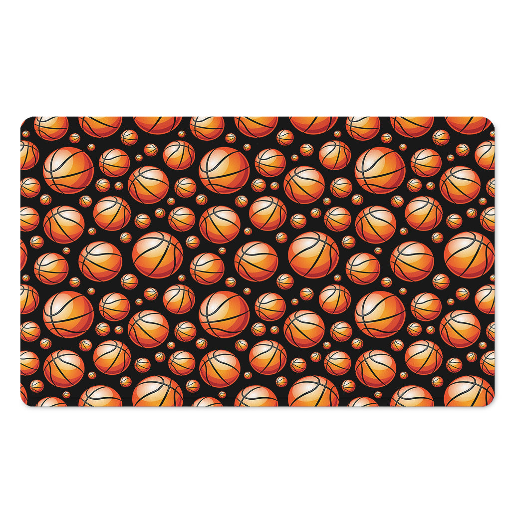 Black Basketball Pattern Print Polyester Doormat