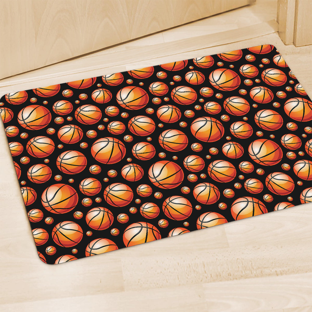 Black Basketball Pattern Print Polyester Doormat