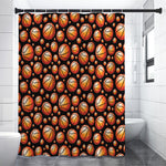 Black Basketball Pattern Print Premium Shower Curtain