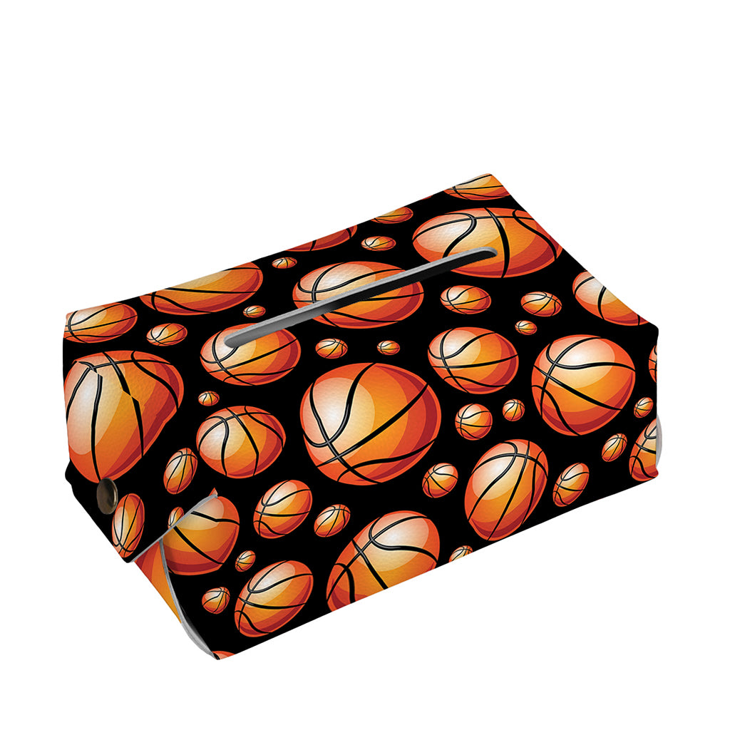 Black Basketball Pattern Print Rectangle Tissue Box Cover