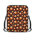 Black Basketball Pattern Print Rectangular Crossbody Bag