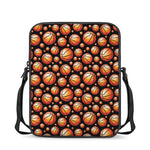 Black Basketball Pattern Print Rectangular Crossbody Bag