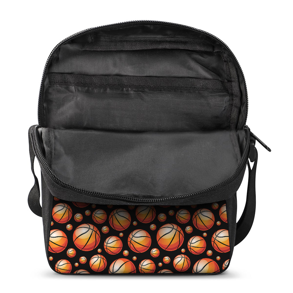 Black Basketball Pattern Print Rectangular Crossbody Bag