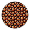 Black Basketball Pattern Print Round Floor Mat