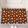 Black Basketball Pattern Print Rubber Doormat