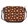 Black Basketball Pattern Print Saddle Bag