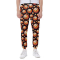 Black Basketball Pattern Print Joggers
