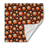 Black Basketball Pattern Print Silk Bandana