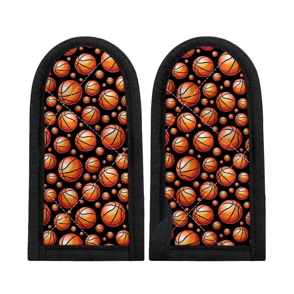 Black Basketball Pattern Print Skillet Handle Cover