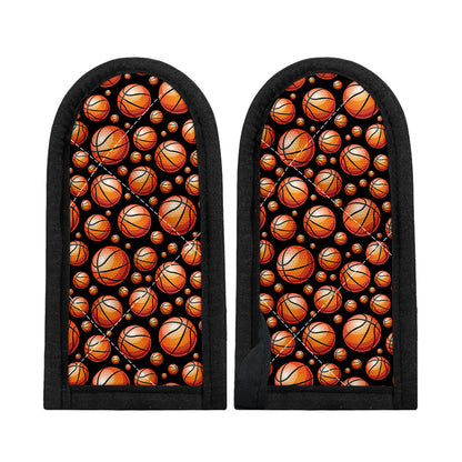 Black Basketball Pattern Print Skillet Handle Cover