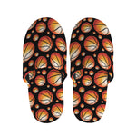 Black Basketball Pattern Print Slippers