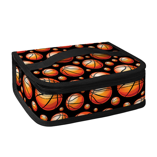 Black Basketball Pattern Print Small Lunch Bag