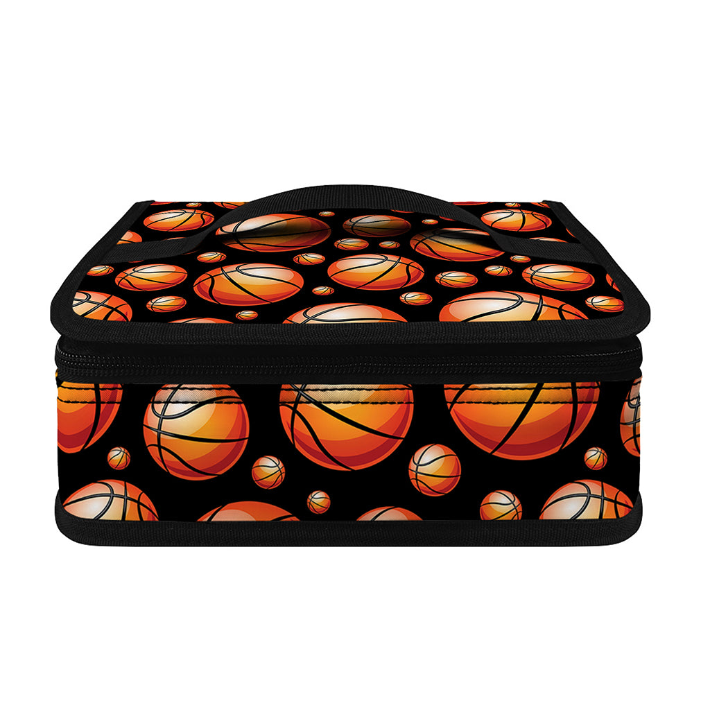 Black Basketball Pattern Print Small Lunch Bag