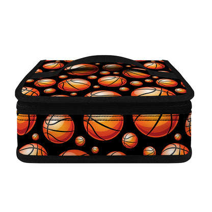 Black Basketball Pattern Print Small Lunch Bag