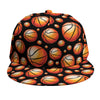 Black Basketball Pattern Print Snapback Cap
