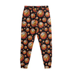 Black Basketball Pattern Print Sweatpants