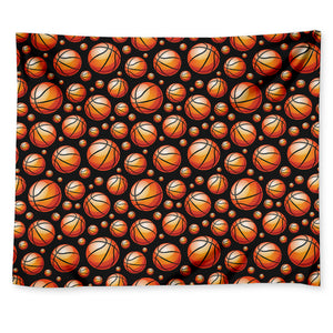 Black Basketball Pattern Print Tapestry