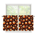 Black Basketball Pattern Print Tier Curtains