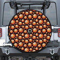 Black Basketball Pattern Print Tire Cover With Camera Hole