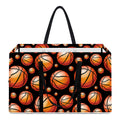 Black Basketball Pattern Print Utility Tote Bag