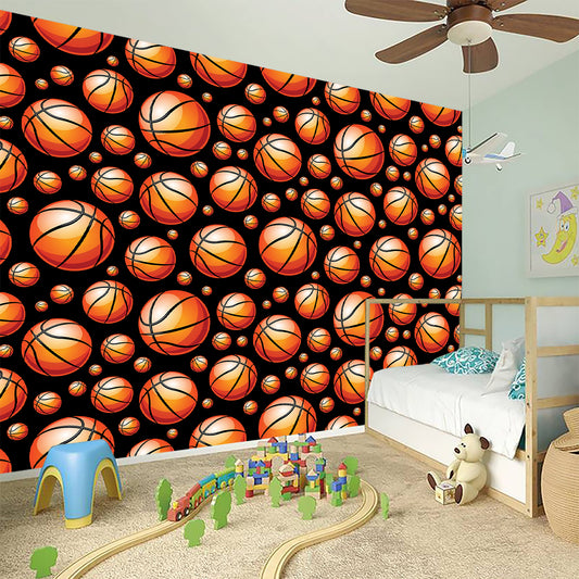 Black Basketball Pattern Print Wall Sticker