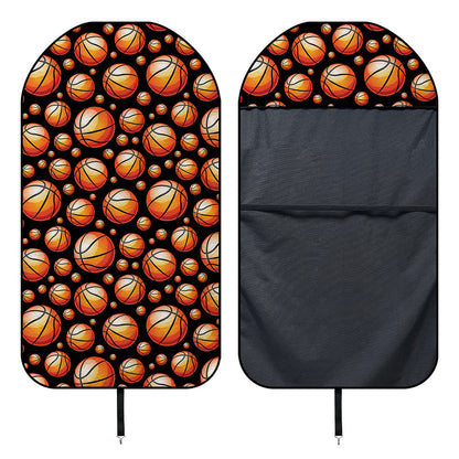 Black Basketball Pattern Print Waterproof Car Seat Cover