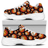 Black Basketball Pattern Print White Chunky Shoes