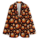 Black Basketball Pattern Print Women's Blazer