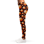 Black Basketball Pattern Print Women's Leggings