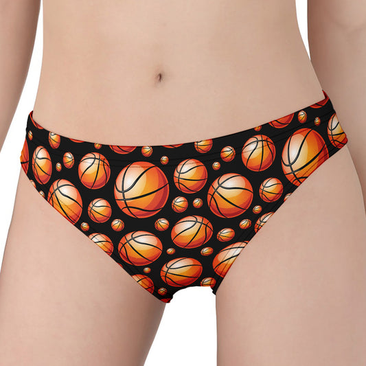 Black Basketball Pattern Print Women's Panties