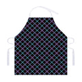 Black Blue And Pink Tartan Pattern Print Adjustable Apron