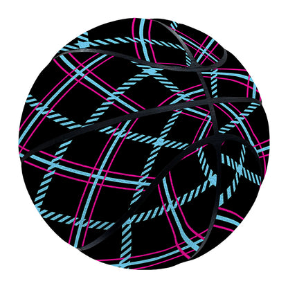Black Blue And Pink Tartan Pattern Print Basketball