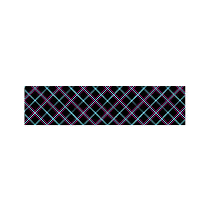 Black Blue And Pink Tartan Pattern Print Bed Runner